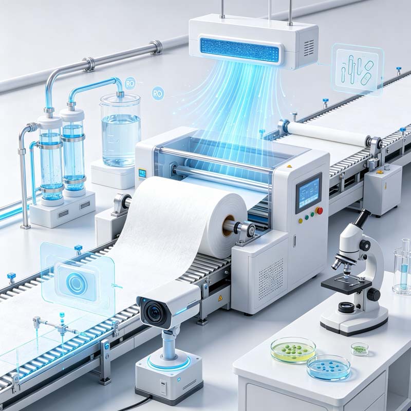 Tiêu chuẩn kiểm soát độ sạch môi trường sản xuất và phòng ngừa vi sinh vật trong quá trình sản xuất nguyên liệu nền cho khăn ướt