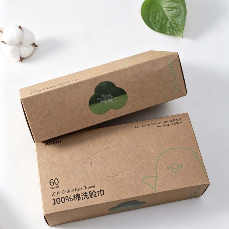 Khăn rửa mặt thân thiện với môi trường bằng cotton nguyên chất, đóng hộp